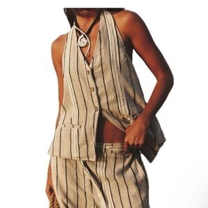 Free People Take me to Paris striped vest M